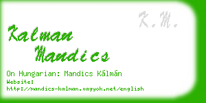 kalman mandics business card